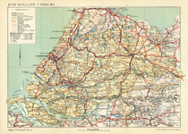 835200 Kaart van de provincies Utrecht en Zuid-Holland met weergave van de spoorwegen en de hoofdverkeers-, straat-, ...